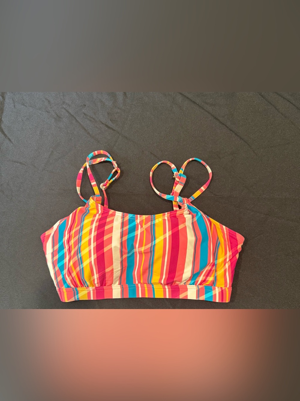 Striped Multi-Color Women's Bikini Top - Vibrant Stripe Swim